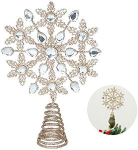 Christmas Snowflake Tree Topper Snowflake Silver Treetop Indoor Festive Metal Decoration for Holiday Home Ornament