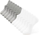 IDEGG No Show Socks Womens and Men Low Cut Ankle Short Anti-slid Athletic Running Novelty Casual Invisible Liner Socks, N_6 Pairs(3 White+3 Grey), Small