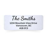 Set of 150 Self Adhesive Personalized Return Address Labels, Recycled Paper Labels, Custom Labels for Postage (No Border)