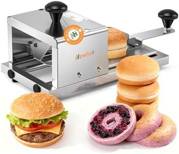 Newhai Commercial Bagel Slicer Manual Hamburger Bun Cutter Bread Guillotine with Stainless Steel Blade for Cutting Even Bagels & Bun Slices