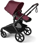 Bugaboo Kangaroo All-Terrain Single-to-Double Tandem Stroller for Infant and Toddler, for Up to Three Kids, XL Wheels, One-Hand Operation, Large Bassinet, XL Underseat Storage (Dark Cherry)