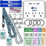 Cruise Essentials 2024 Must Haves - Cruise Luggage Tags Holder, Cruise Approved Non-Surge Power Strip, Magnet Hooks, Lanyard for Ship Cards, Towel Bands. Cruise Accessories Works with All Cruise Lines