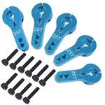 ShareGoo 5PCS 25T Aluminum Servo Horns M3 threads Metal Steering Arm for RC Car Truck Buggy Airplane-Blue