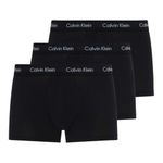 Calvin Klein Men's 3 Pack Low Rise Trunks - Cotton Stretch Boxers, Black W. Black Wb, L