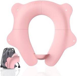 SKYROKU Foldable Kids Toilet Seat – Portable & Anti-Slip Travel Potty Training Seat for Toddlers,Safety material Baby Toilet Seat, Easy Clean & Compact for Home, Daycare, Grandparents House (Ages 2-6)