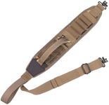 CVLIFE Two Point Sling with 4 Shell Holders and Quick-Grab Handle Shotgun Sling,Wide Shoulder Straps Rifle Sling with Thumb Loop Adjustable Length Khaki