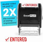 Entered - ExcelMark Self-Inking Rubber Stamp - Red Ink A1539