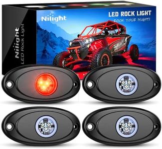 Nilight LED Rock Light 4PCS Red Light Pods Waterproof Under Body Wheel Well Light Exterior Interior Lights for Car Truck Pickups ATV UTV SUV Motorcycle Boat