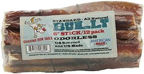 Chasing Our Tails 6094 Standard Odorless Pet Bully Stick (12 Pack), 6"