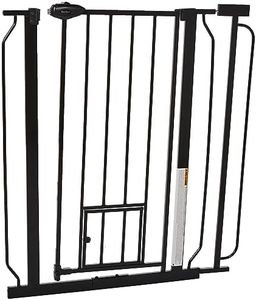 Carlson Extra Tall Walk Through Pet Gate with Small Pet Door, for Openings 29"-39" Wide,Includes 4-Inch Extension Kit, 4 Pack Pressure Mount Kit and 4 Pack Wall Mount Kit, Black