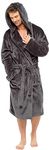 MICHAEL PAUL Men's Luxury Soft Fleece Hooded Dressing Gown