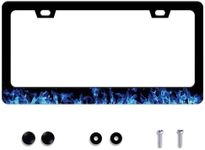 Blue Flame License Plate Frame Fire