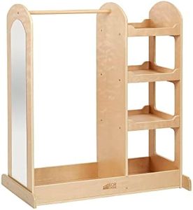 ECR4Kids Dress Up Center with Mirrors, Costume Organizer, Natural