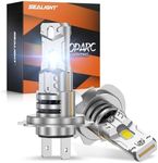 SEALIGHT H7 Fog light, 1:1 Real Size, 800% 44,000LM Super Bright 6500K Cool White LED Light Bulbs, Plug and Play, Pack of 2