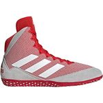 adidas Men's Mat Wizard 5 Wrestling Shoe, Red/Grey/White, 7