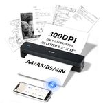 iDPRT MT610 Portable Thermal Printer for Travel, A4 Small Wireless Printer for Office, Homework, Study, Notes with 300DPI Density, Compatible with iOS, Android, Tablet & Laptop- Black