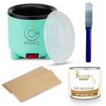 KRINKS® Wax Heater for Waxing - Hot Waxing Kit for Women Hair Removal with White Chocolate Wax (600 gm) | Melting Machine with Wax, Applicator Knife & Waxing Strips (50 pcs)