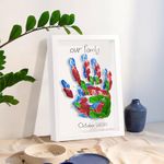 Orzbow Baby Hand and Footprint Kit, Colorful DIY Family Handprint Kit with Keepsake Photo Frame,5 * Imprint Acrylic Boards and Baby Safe Paints,Baby Registry,Perfect Baby Memory Nursery Decor,White