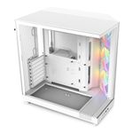 NZXT H6 Flow RGB CC-H61FW-R1 Compact Dual-Chamber Mid-Tower Airflow Case Includes 3 x 120mm RGB Fans Panoramic Glass Panels High-Performance Airflow Panels Cable Management White