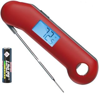 ThermoMaven Professional Digital Meat Thermometer, Ultra Fast 0.5 Sec Instant Read, NIST Certified Accurate to ±0.5°F, IP67 Waterproof, Backlit & Auto-Rotating Display, Auto Wake/Sleep, Dark Red&Gray