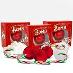 3x Hot Chocolate Bombs with Marshmallows 3x Christmas Candy Canes Sweets Christmas Eve Box Fillers for Kids Teenage Girls Boys Toddler Adults | Xmas Stocking Fillers Drinking Chocolate Peppermint (3)