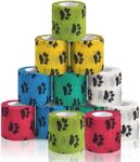 Vet Wrap for Dogs,Bandage Wrap,12Pcs 2 Inches X 5 Yards Pet PreWrap Cohesive Bandages Bulk Self Adhesive Dog Paw Protector for Horse, Cat, Bird, Pet Animal