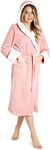 CityComfort Dressing Gown Women, Fluffy Bath Robes for Women, Gifts for Her (M, Dusky Pink)