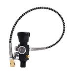 TUXING 4500PSI Paintball Fill Station Pcp Air Gun Charging Valve Dual Gauge Up to 4500psi with 24" Inch High Pressure Hose