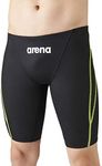 Arena R140 ARN-1022MJ Junior Racing Swimsuit Half Spats Black x Yellow