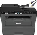 Brother L-2710DW Series Compact Monochrome All-in-One Laser Printer I Print Copy Scan Fax I Wireless I Mobile Printing I Auto 2-Sided Printing I ADF I 32 ppm I ADF + Printer Cable