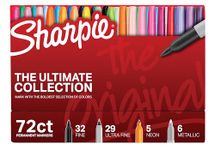 Sharpie Permanent Markers Ultimate Collection, Fine and Ultra Fine Points, Assorted Colors, 72 Count