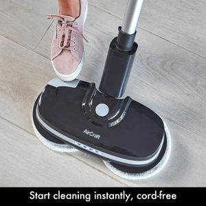 Aircraft Home PowerGlide Cordless Hard Floor Cleaner & Polisher – 4 Pads for Wood, Tile, Laminate