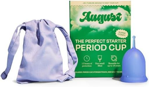August Period Cup for Women - 36 mL Capacity, 8-12h Protection, Flexible, Soft Silicone Menstrual Cups with Cotton-Sateen Pouch, Reusable and Beginner-Friendly with Easy Step-by-Step Guide