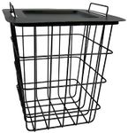 Panacea 82214 Modern Farmhouse Wire Bin/Side Table, Black, 15.5" H