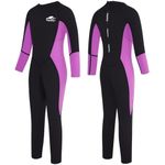 Gogokids Kids Wetsuit Girls Neoprene Swimsuit, Children 2.5mm Thermal Rash Guard Warm Thicken Swimwear Sun Protection Diving Snorkelling Suit UV 50+