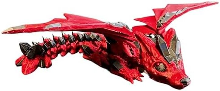 8.5" 3D Printed Dragon, Articulated Wolf Dragon, Crystal Dragon, Dragon Fidget Toy, Home Office Decor Executive Desk Toys