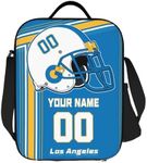 Adsbulu Custom Los Angeles Lunch Bag Personalized Name Number Portable Insulated Lunch Tote Box Sport Fans Gifts for Men Women Boys