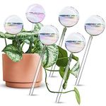 [6 PCS] Light Iridescent Rainbow Gradient Color Clear Glass Self-Watering System Spikes, Automatic Plant Waterer Bulbs, Iridescent 6-pack