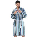 Rangoli 100% Cotton Bathrobe for Men with Matching Slippers | 420 GSM Unisex bath robes with Pockets, Lightweight & Highly Absorbent Luxurious Full Sleeves Bath Gown/Bath Robe, Grey