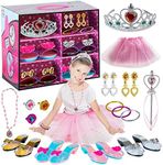 Toyvelt Princess Dress Up Shoes and Jewelry Boutique - Pretend Play for Little Girls Set Incl 4 Pairs Princess Shoes and Lots of Accessories - Toddler Girl Toys (Premium Edition)