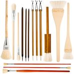 15pcs Pottery Glaze Brushes, Wood L