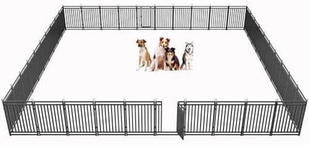 Petorldog Dog Fence Outdoor Indoor, 40" Inch Height 40 Panels Dog Playpen for Large/Medium/Small Dogs Metal Dog Pen for Yard Camping and RV | Black-Silver