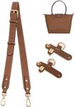 Leather Purse Straps,Replacement Crossbody Shoulder Strap for Middle/Large Le PLIAGE,Crossbody Shoulder Strap Punch-Free Leather Shoulder Strap for Big Handbag Clutch Bag Accessories (Brown-Gold)