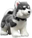 Lifelike Husky Stuffed Animal-Gray 