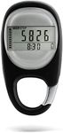 ThreeH 3D Pedometer Walking Step Counter without Smartphone Portable Pedometer with Clip Simple Operation Calorie Distance Counter for Elderly Kids Black