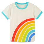 Winzik Boys Shirts, Toddler Boys' Tops Tees T Shirts Kids Short Sleeve Summer Rainbow Clothes 2-8T (3-4T, Rainbow 1#)