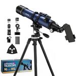 90mm Aperture Telescope 800mm Focal Length Refractor for Beginners & Adult, Professional Astronomy Telescope with 32X-240X Magnification, 3X Barlow Lens & Phone Adapter