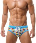 FEOYA Mens Swimwear Bikini Swimming Briefs Drawstring Swimsuits Board Surf Shorts Trunks