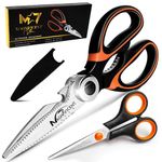 Magnificent Kitchen Scissor, Heavy Duty Scissors For Kitchen Use With Safety Cover & Extra Gift, Soft Grip & Multi-Functional Utility Scissors, Shears For Meat Poultry Herbs Cutting, Bottle Jar Opener