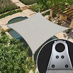 Amgo Super Ring Customized Size Order to Make 16' x 20' Grey Rectangle Square Sun Shade Sail ATAWS12 Canopy Awning Shades for Patio-Commercial Standard Heavy Duty-260 GSM